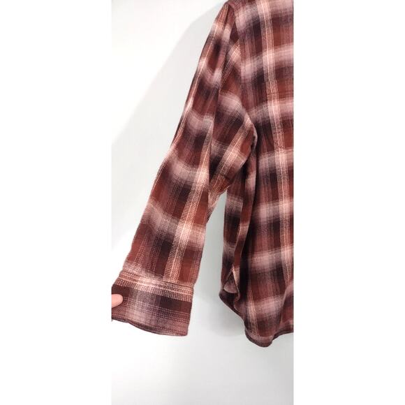 Madewell Womens Pink Plaid Button Front Shirt XL - Picture 6 of 13